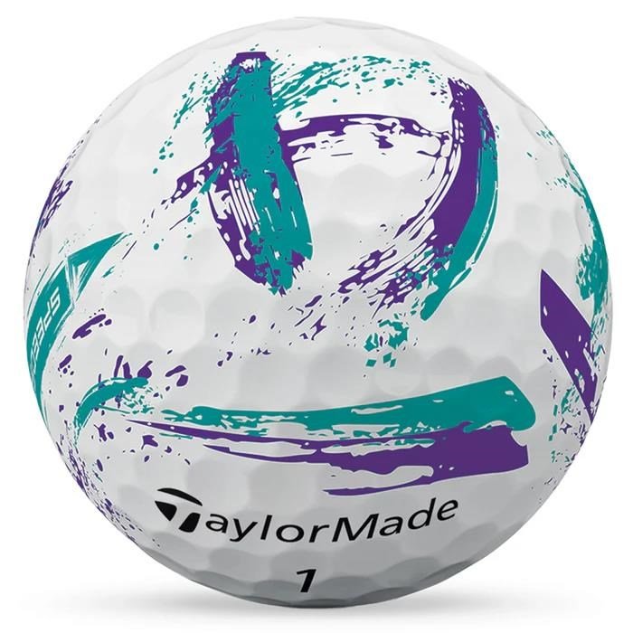 TaylorMade SpeedSoft Ink pelotas de golf, morado/verde azulado