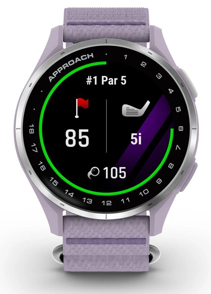 Garmin Approach J1 GPS reloj junior, lila/aluminio plateado