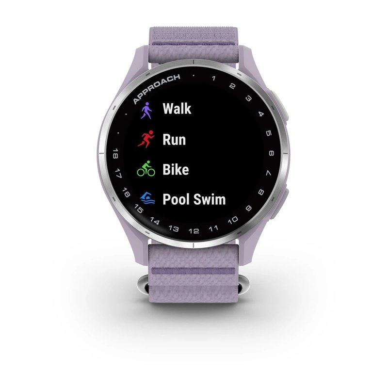 Garmin Approach J1 GPS reloj junior, lila/aluminio plateado
