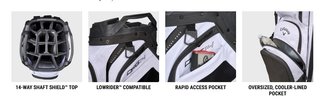 Callaway ORG 14 HD cart bag, rojo/blanco/navy