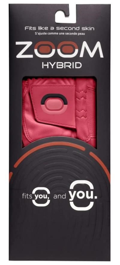 Zoom Zoom Hybrid guante de golf para hombre, rojo