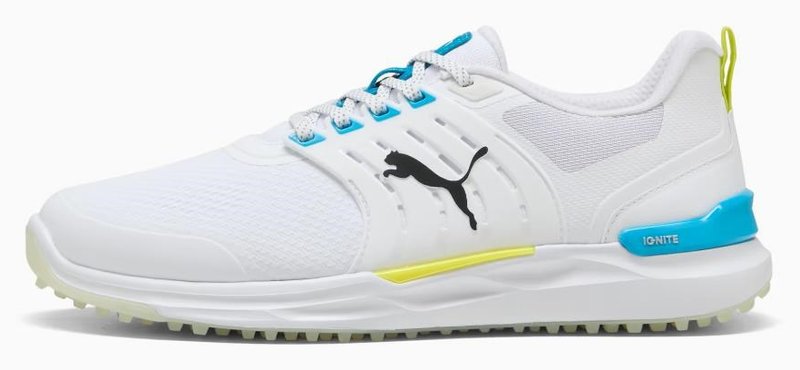 Puma Ignite Elevate 2 zapatos de golf para hombre, blanco/azul