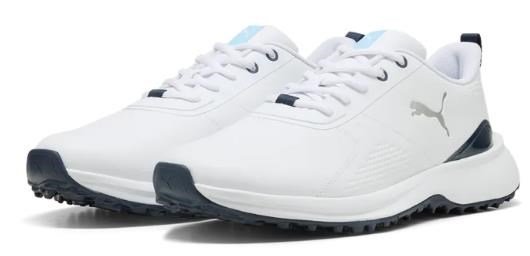 Puma Fusion Grip 6 Evo zapatos de golf para hombre, blanco/plata