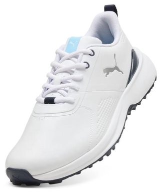 Puma Fusion Grip 6 Evo zapatos de golf para hombre, blanco/plata