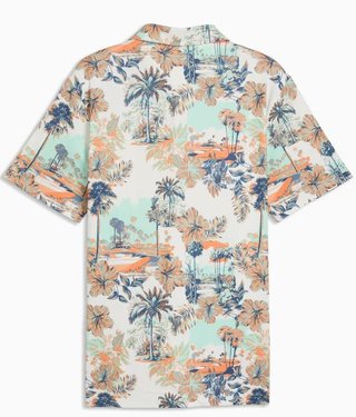 Puma Cloudspun Palm polo de hombre, warm white/mint jelly/melon glow