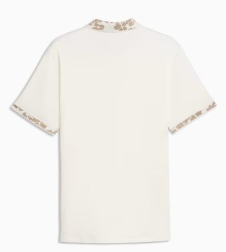Puma Modalon Floral Rib polo de hombre, warm white/ice coffee