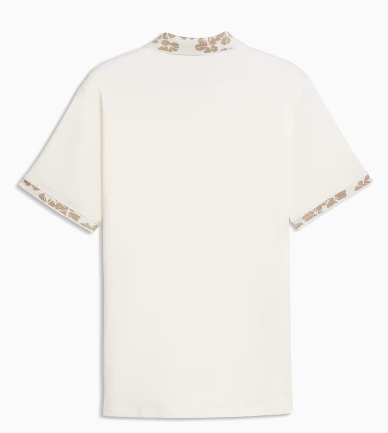 Puma Modalon Floral Rib polo de hombre, warm white/ice coffee