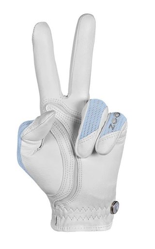 Zoom Sun Style Powernet guante de golf de mujer, blanco/azul hielo