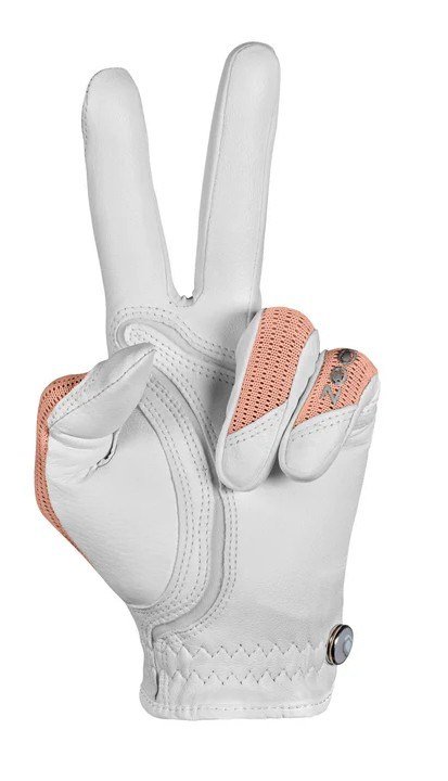 Zoom Zoom Sun Style Powernet guante de golf para mujer, blanco/melocotón