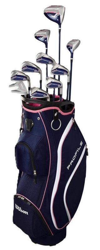 Wilson Profile Ladies Golf Set, LLH + bolsa de carro, navy/oro rosa/plata