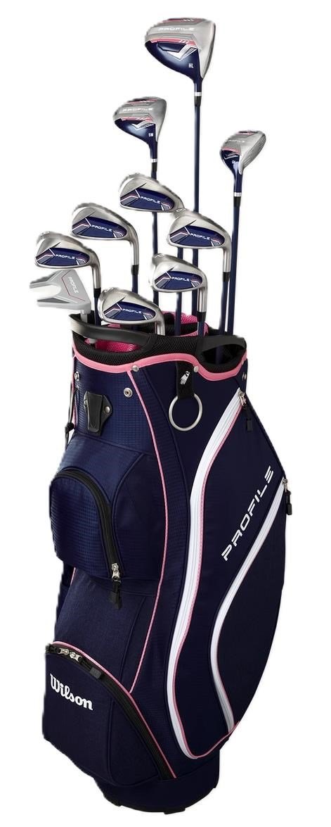 Wilson Profile Ladies Golf Set, LLH + bolsa de carro, navy/oro rosa/plata