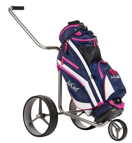 JuCad Junior cart bag, azul oscuro/blanco/rosa