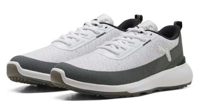 Puma Golf Puma Gruve Sport zapatos de golf para hombre, blanco/gris