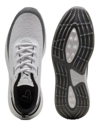 Puma Golf Puma Gruve Sport zapatos de golf para hombre, blanco/gris