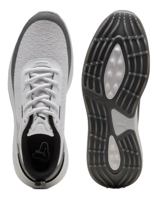 Puma Golf Puma Gruve Sport zapatos de golf para hombre, blanco/gris