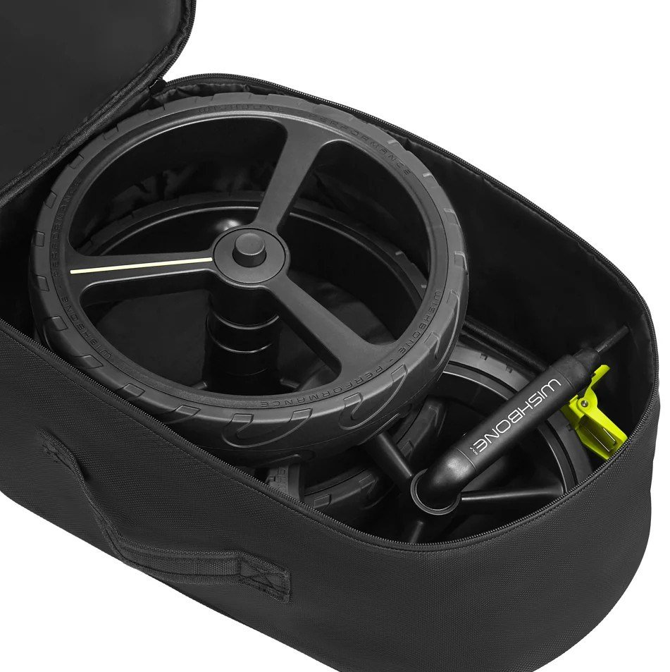 Wishbone Carry Bag Set bolsa de transporte universal con ruedas y funda con marco, negra