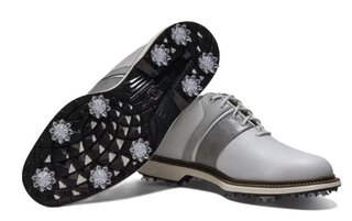 FootJoy Premiere Series Packard zapatos de golf para hombre, blanco/gris