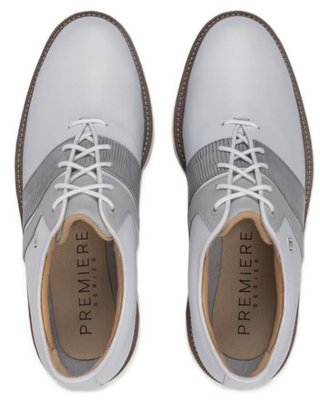 FootJoy Premiere Series Packard zapatos de golf para hombre, blanco/gris