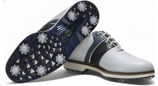 FootJoy Premiere Series Packard zapatos de golf para hombre, blanco/azul