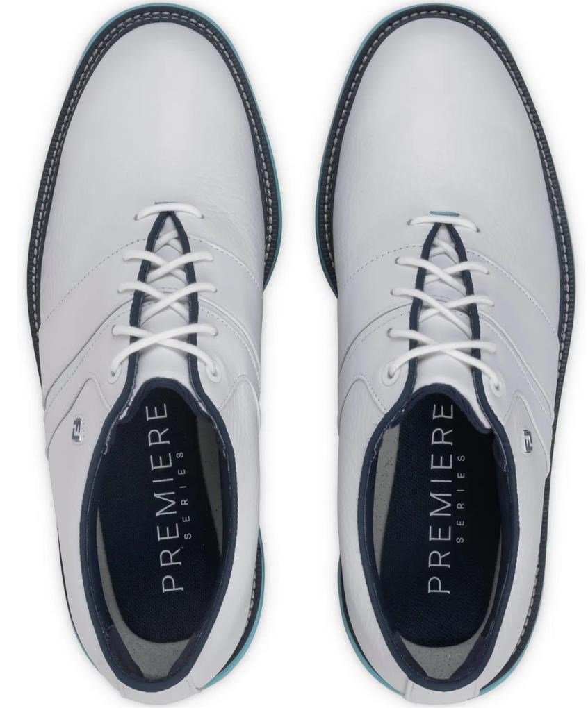FootJoy Premiere Series Packard zapatos de golf para hombre, blanco/azul