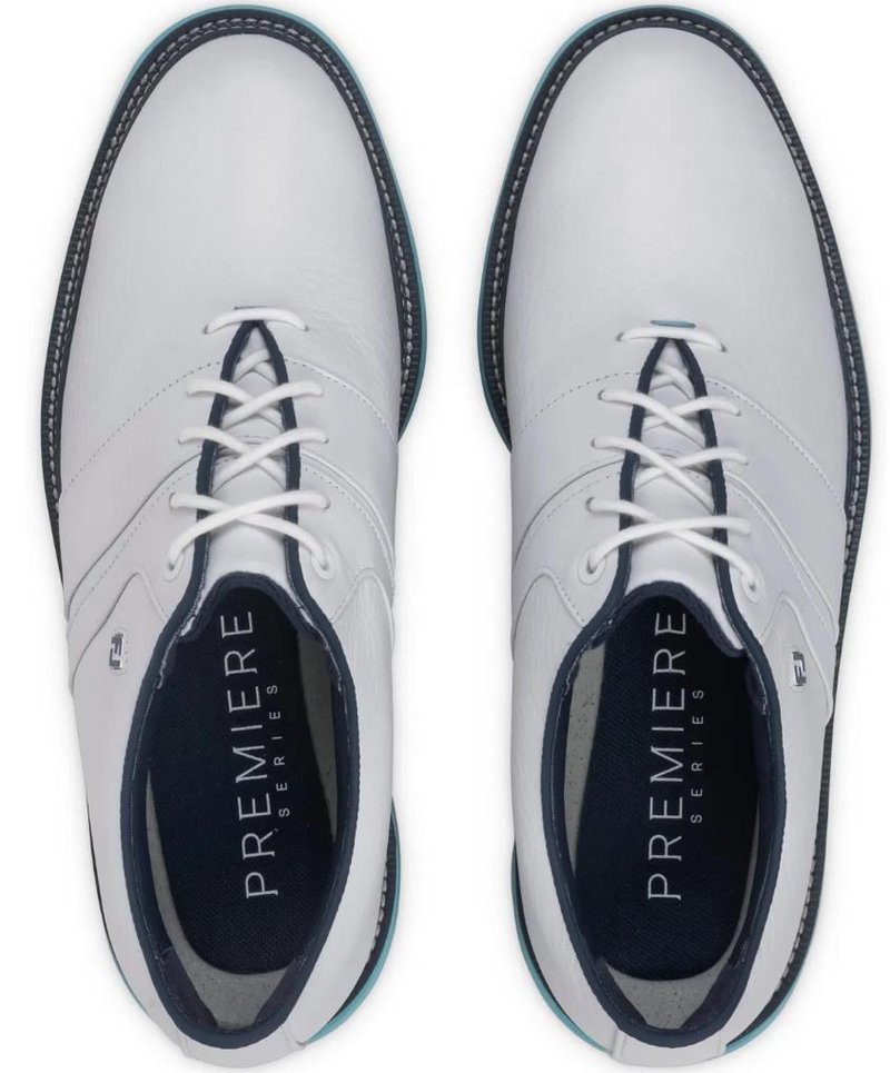 FootJoy Premiere Series Packard zapatos de golf para hombre, blanco/azul