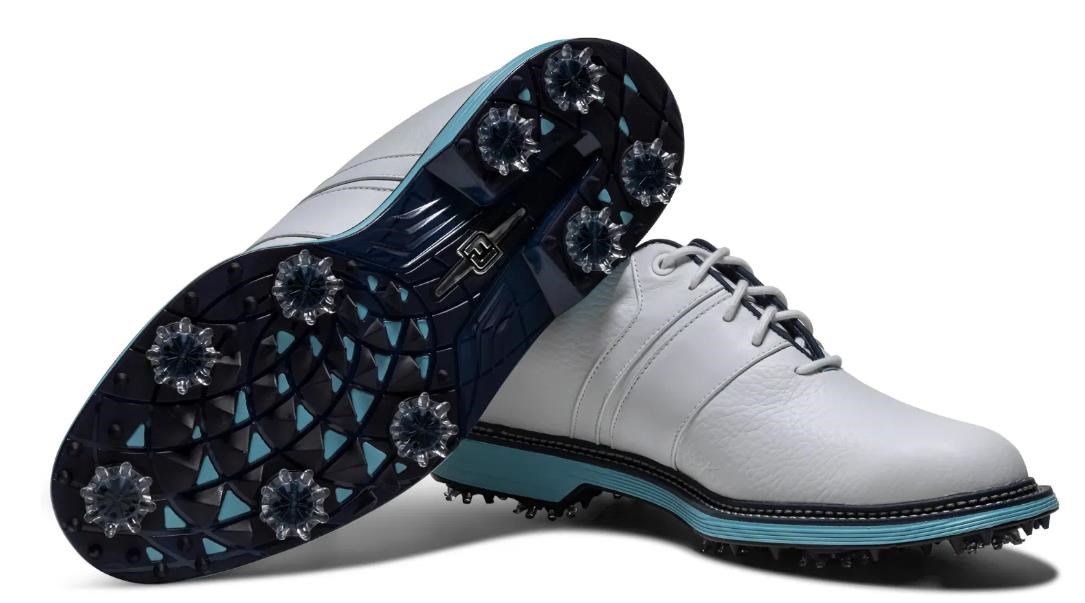 FootJoy Premiere Series Packard zapatos de golf para hombre, blanco/azul