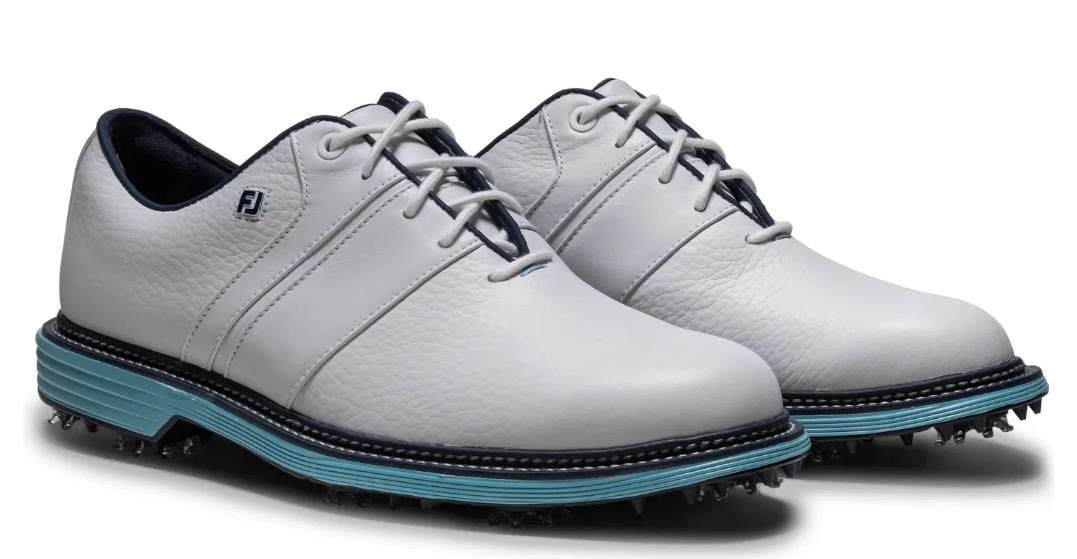 FootJoy Premiere Series Packard zapatos de golf para hombre, blanco/azul