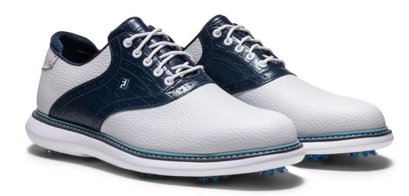 FootJoy Traditions zapatos de golf para hombre, blanco/azul