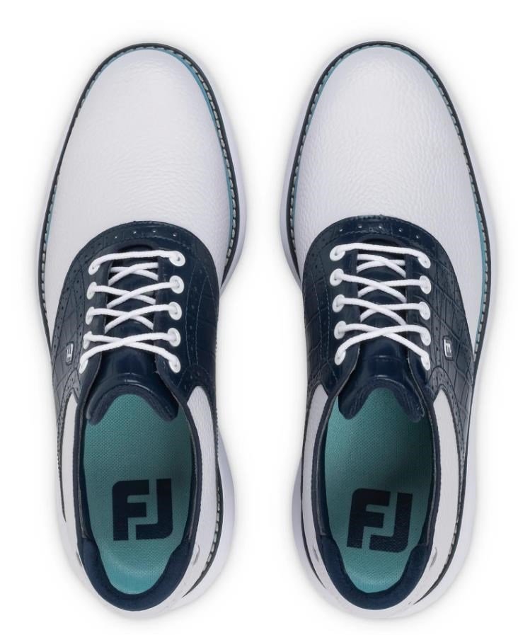 FootJoy Traditions zapatos de golf para hombre, blanco/azul