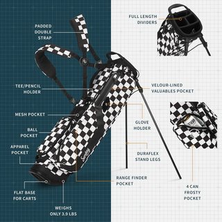 Sunday Golf El Camino pencil bag, negro/blanco checker