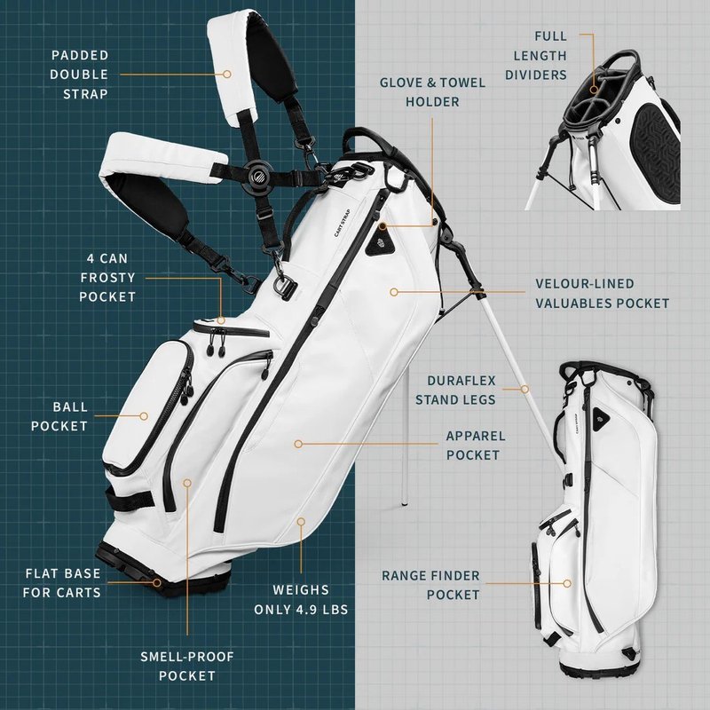 Sunday Golf Ryder S-Class stand bag, blanco