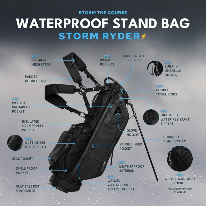 Sunday Golf Storm Ryder stand bag, negro