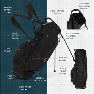 Sunday Golf Ryder 14 way stand bag, negro