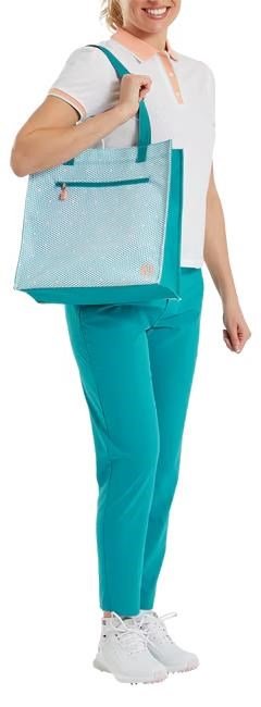 FootJoy Tote bag bolsa, teal/teal print/peach