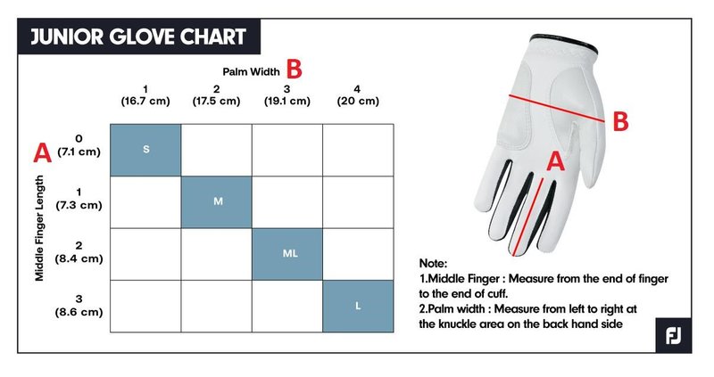 FootJoy FJ Junior guante de golf para niños, blanco/negro