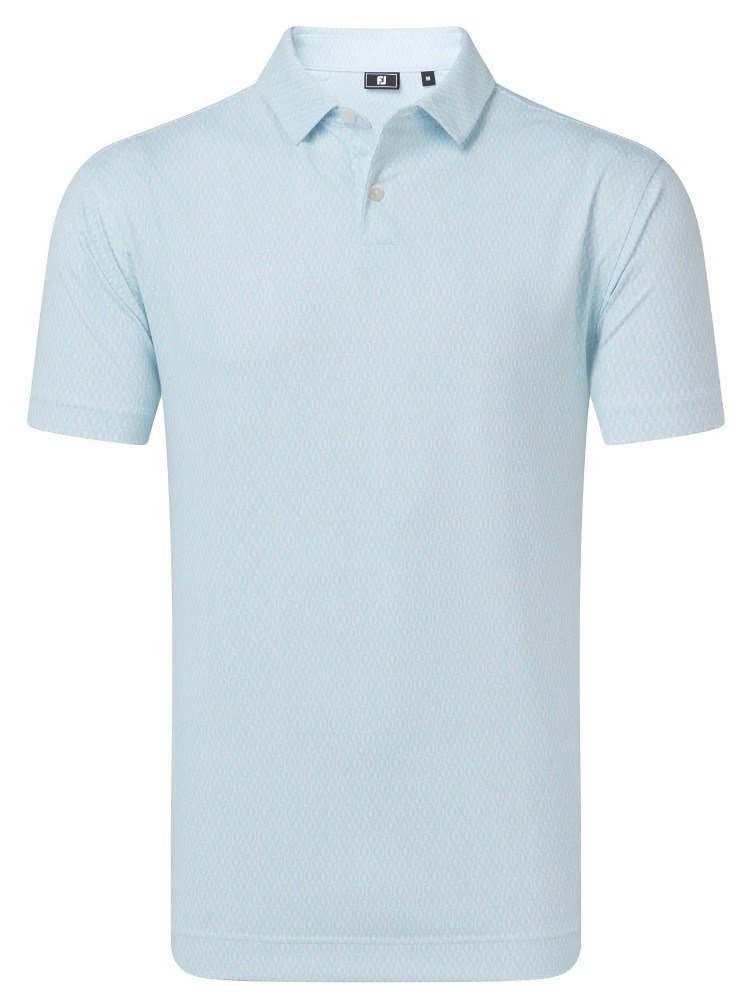 FootJoy Modernist Geo Pique polo de hombre, blanco/azul hielo