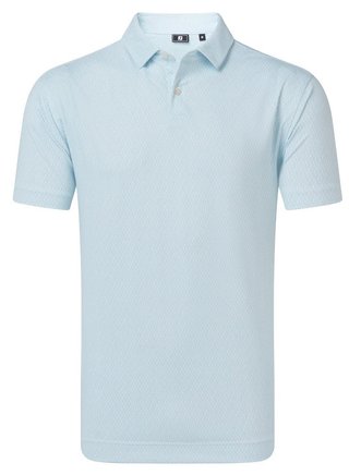 FootJoy Modernist Geo Pique polo de hombre, blanco/azul hielo