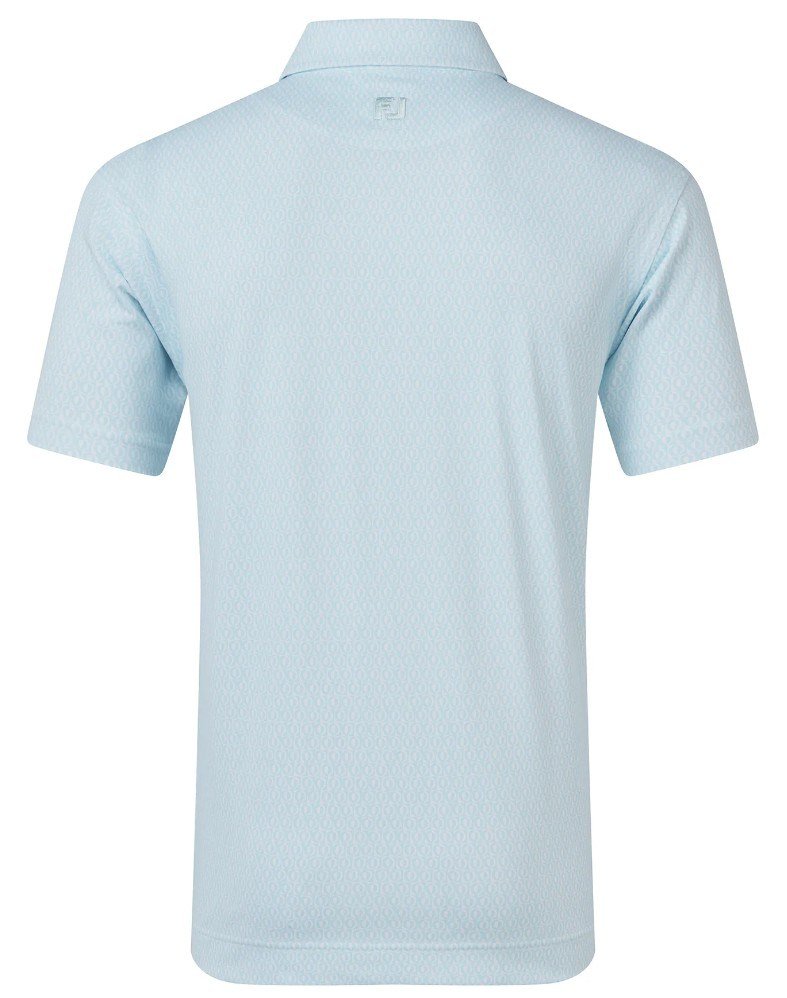 FootJoy Modernist Geo Pique polo de hombre, blanco/azul hielo