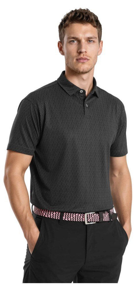 FootJoy Modernist Geo Pique polo de hombre, charcoal/black
