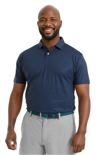 FootJoy Modernist Geo Pique polo de hombre, navy tonal