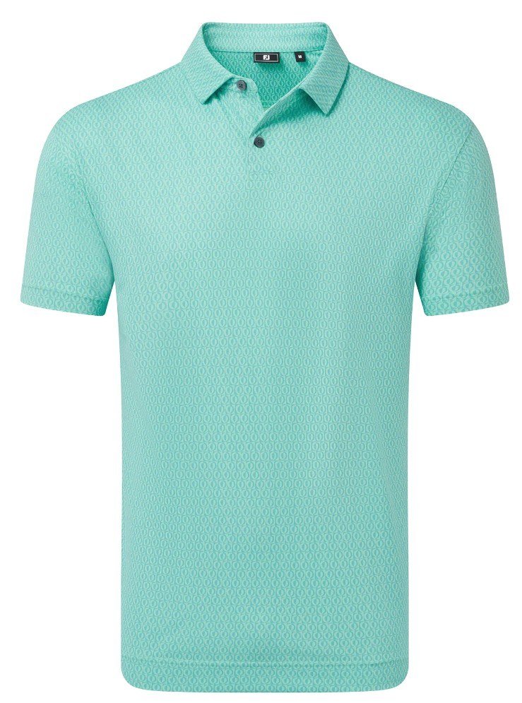 FootJoy Modernist Geo Pique polo de hombre, blue reef/sea glass