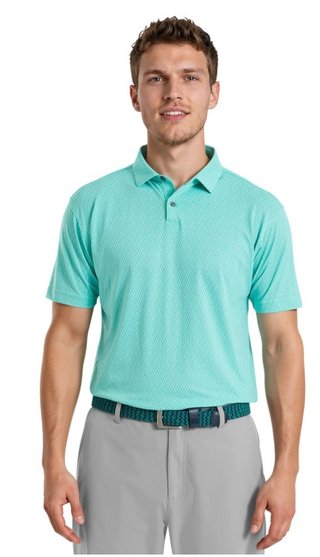 FootJoy Modernist Geo Pique polo de hombre, blue reef/sea glass