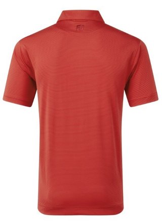 FootJoy Micro Feeder Stripe Lisle polo de hombre, rojo tonal