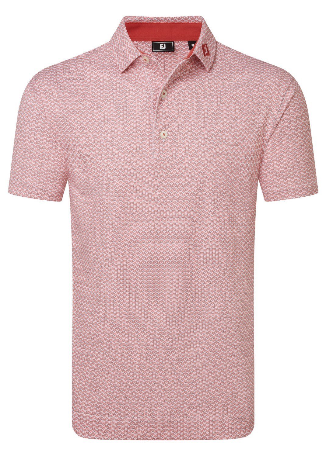 FootJoy Scallop Geo Pique polo de hombre, nantucket red
