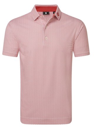 FootJoy Scallop Geo Pique polo de hombre, nantucket red