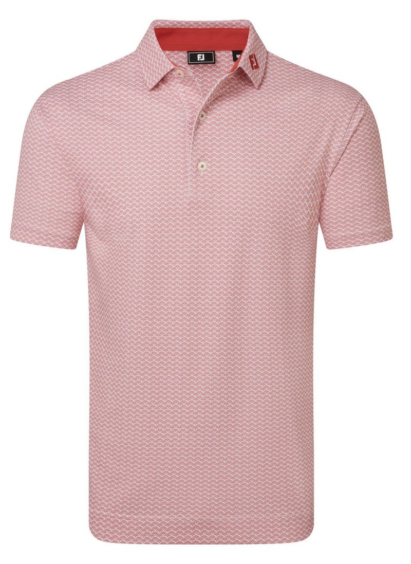 FootJoy Scallop Geo Pique polo de hombre, nantucket red