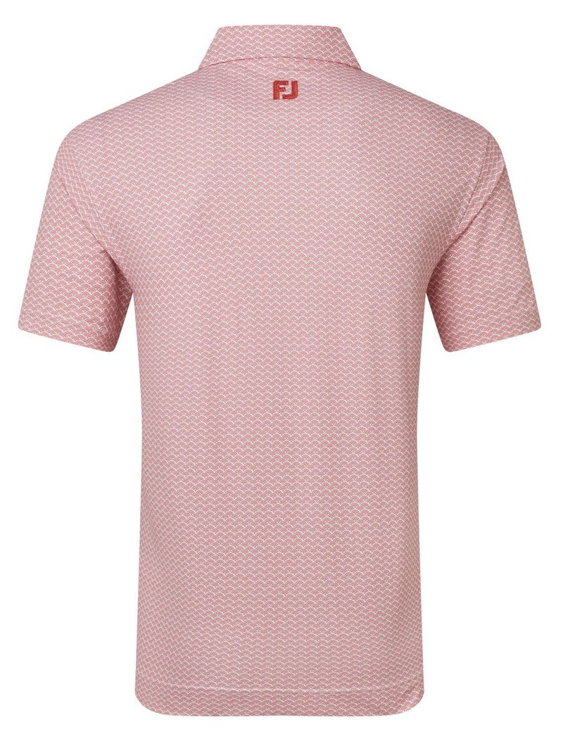 FootJoy Scallop Geo Pique polo de hombre, nantucket red