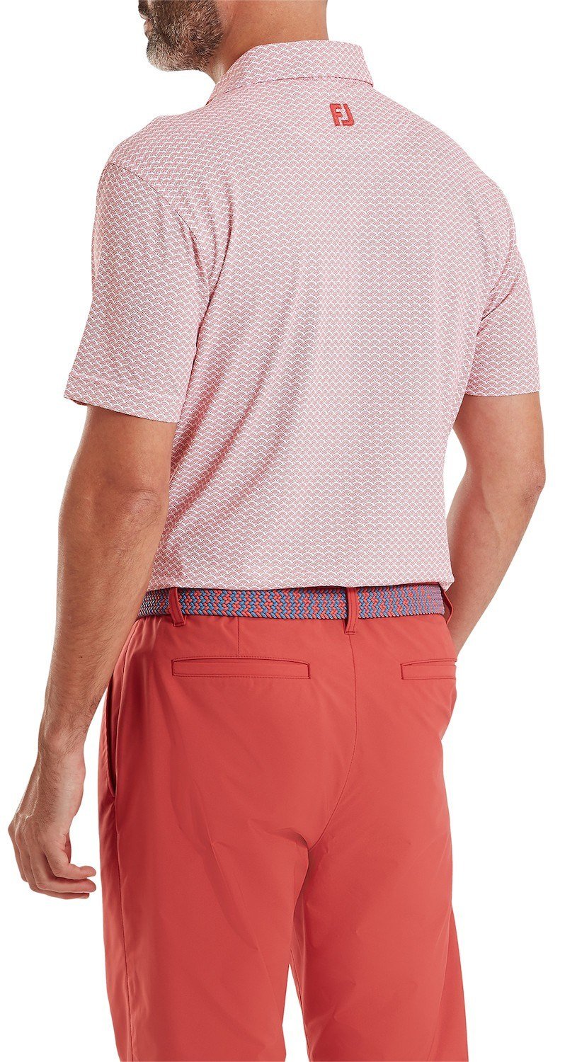 FootJoy Scallop Geo Pique polo de hombre, nantucket red