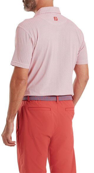 FootJoy Scallop Geo Pique polo de hombre, nantucket red