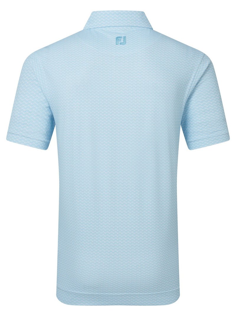 FootJoy Scallop Geo Pique polo de hombre, blue reef